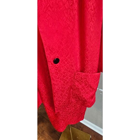Vintage‎ 80s 100% Silk Liz Claiborne Red Sheath Dress & Jacket Set Sz 6 Petite - Picture 5 of 7